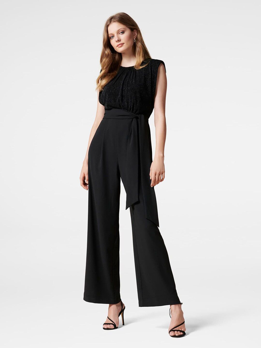 Forever New Black Shimmer Basic Jumpsuit Price in India