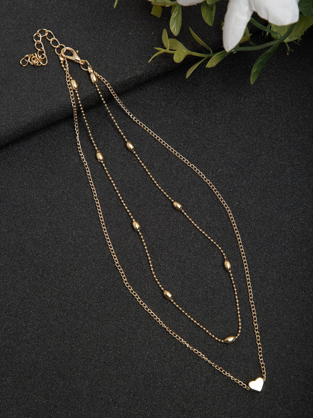 YouBella Gold-Toned Gold-Plated Layered Necklace Price in India