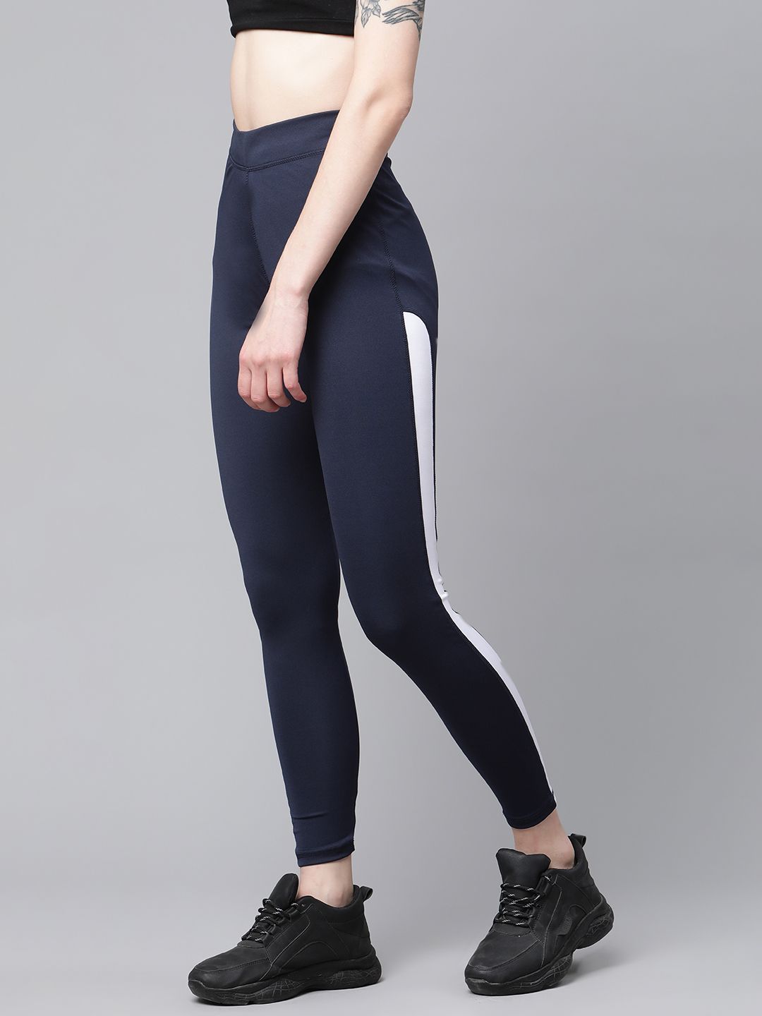 Blinkin Women Navy Blue Solid Tights Price in India