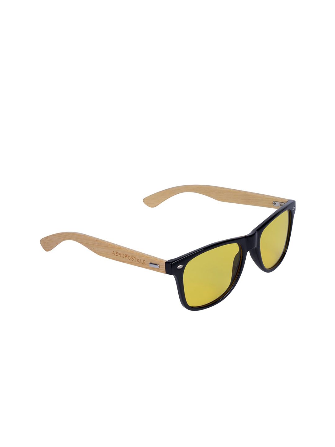 Aeropostale Unisex Yellow Lens & Black Polarized Wayfarer Sunglasses AERO_SUN_WO_W3-Yellow Price in India