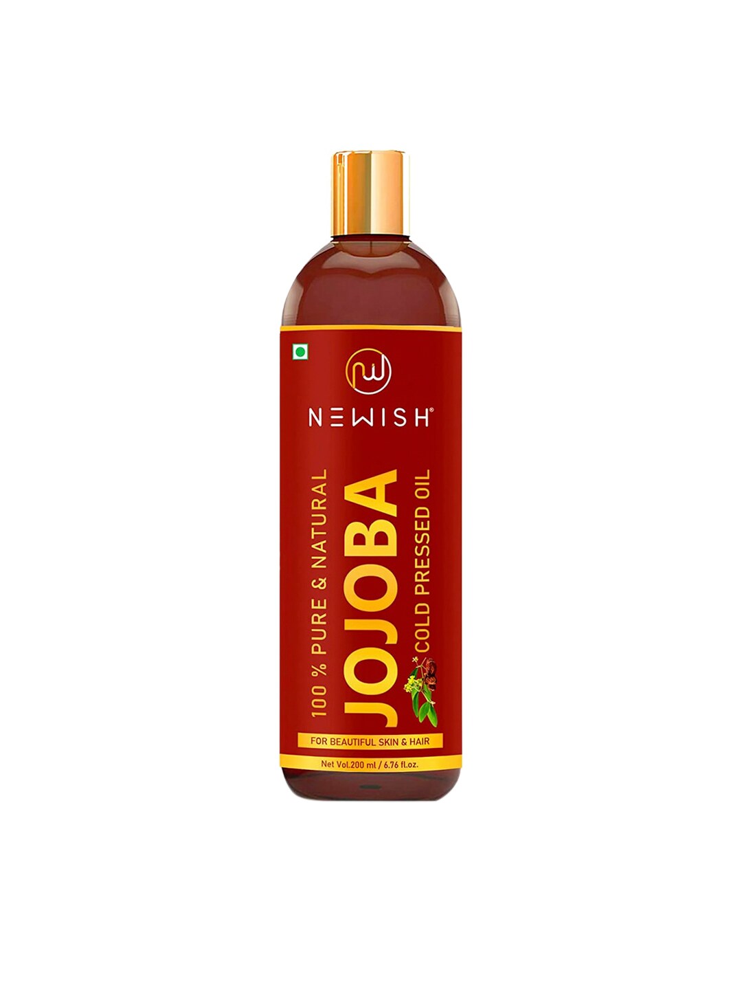 NEWISH Cold Pressed Jojoba Oil for Skin & Hair Growth - Virgin & Unrefined 200 ml Price in India