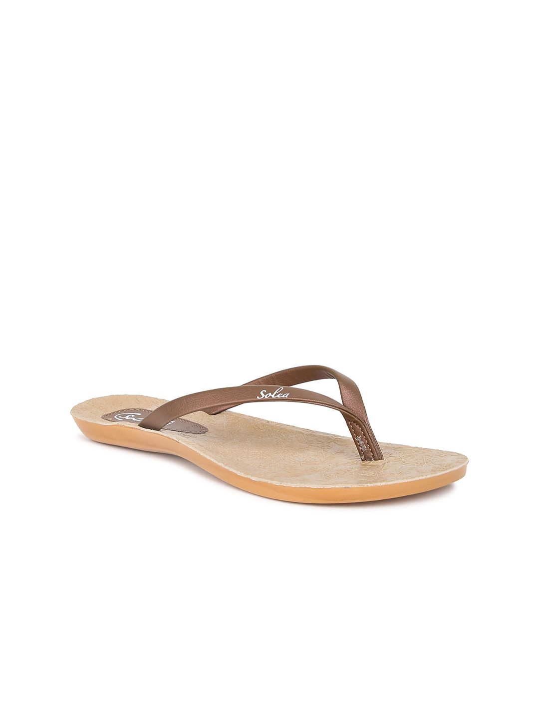 Paragon Women Brown Solid Thong Flip-Flops Price in India