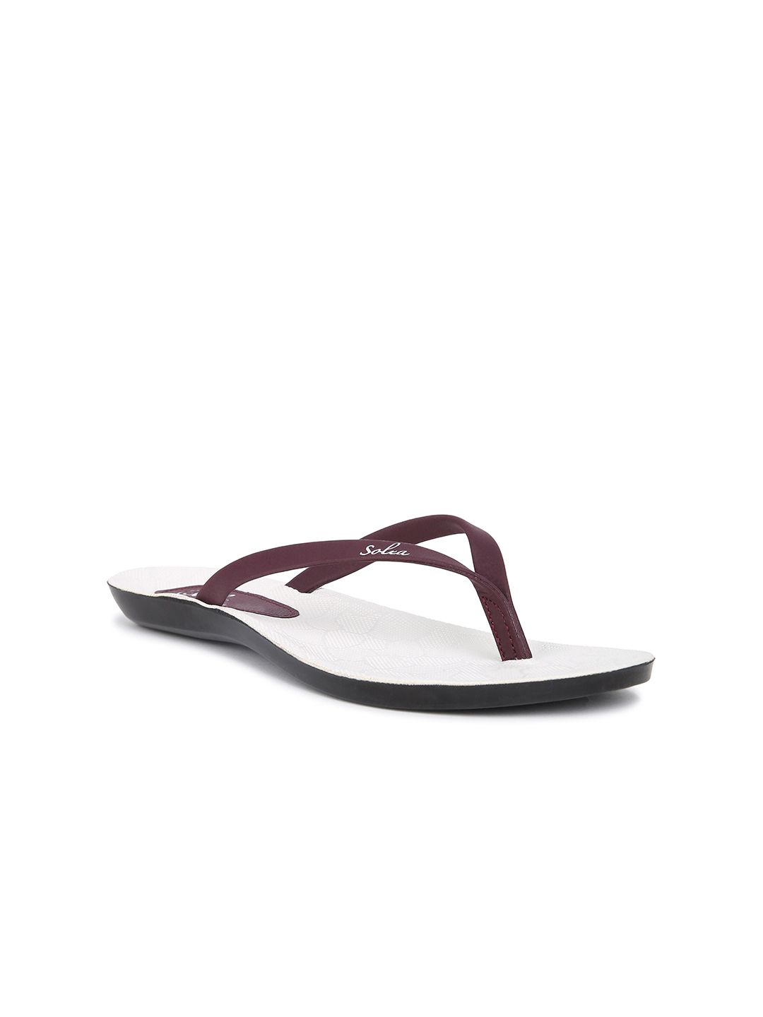 Paragon Women White & Brown Casual Thong Flip-Flops Price in India