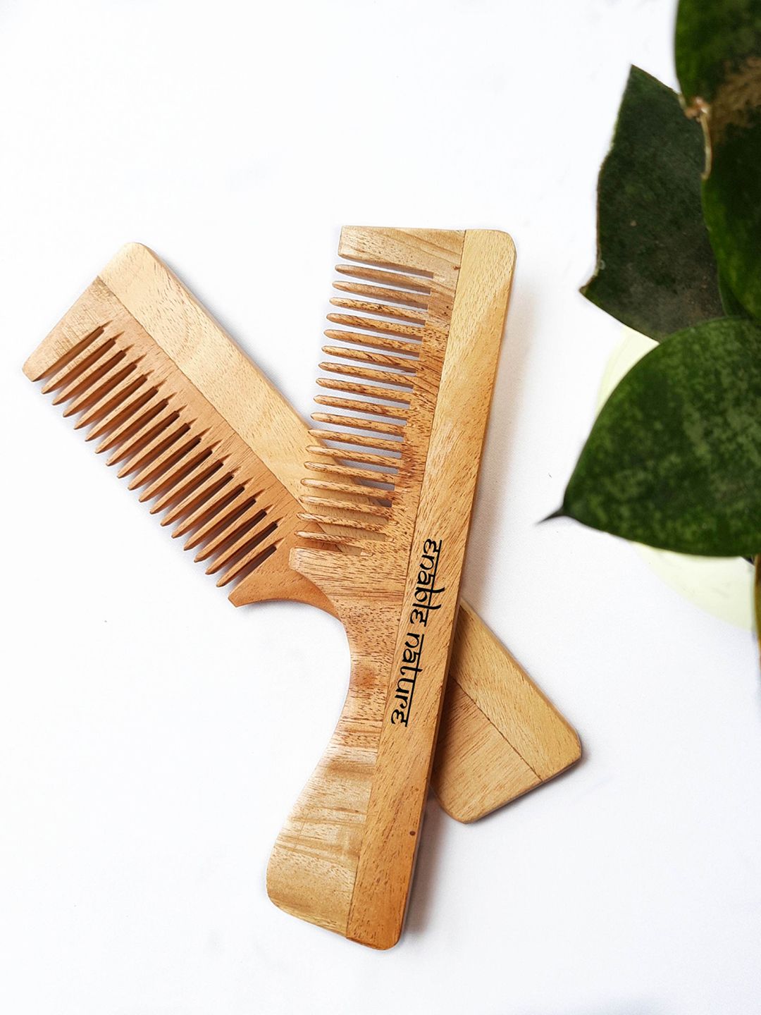 Enable Nature Unisex Neem Wood Handle Comb Price in India