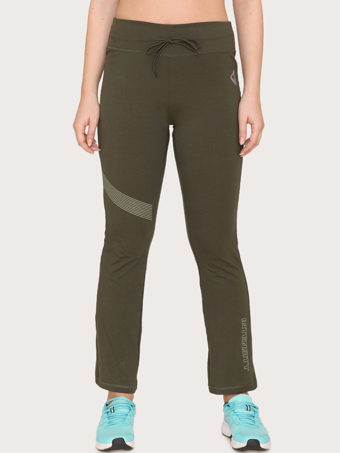 Zelocity by Zivame Women Olive-Green Solid Relaxed-Fit Track Pants Price in India