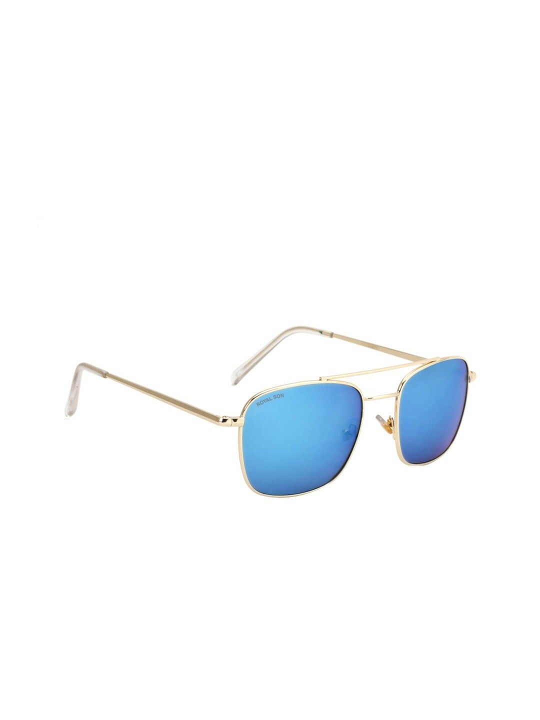 ROYAL SON Unisex Blue Lens & Gold-Toned Square UV Protected Lens-RS0026AV-R1 Price in India