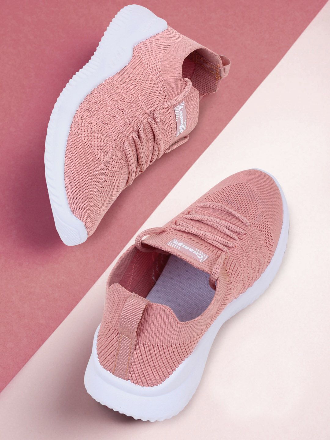 Champs Women Pink Woven Design Slip-On Sneakers Price in India