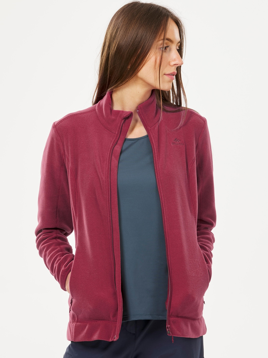 Quechua By Decathlon Women Red Solid Polyester Hiking Fleece Jacket Price  in India, Full Specifications & Offers