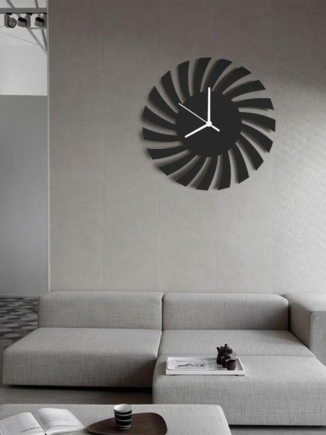THE ARTMENT Black & White Contemporary Wall Clock Price in India