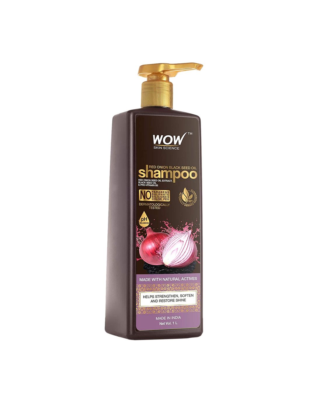 WOW SKIN SCIENCE Onion Shampoo for Hair Growth with Red Onion Seed Oil Extract - 1 Litre Price in India