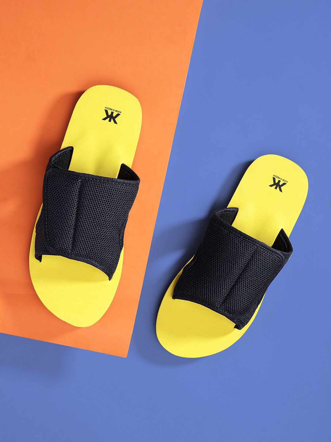 Kook N Keech Women Black & Yellow Slip-On Flip-Flops Price in India