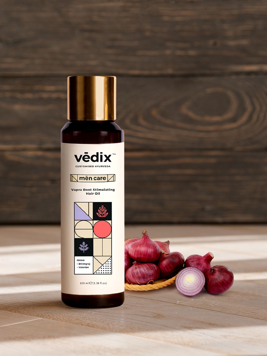 VEDIX Men Customized Ayurvedic Onion Vapra Root Stimulating Hair Oil - 100 ml