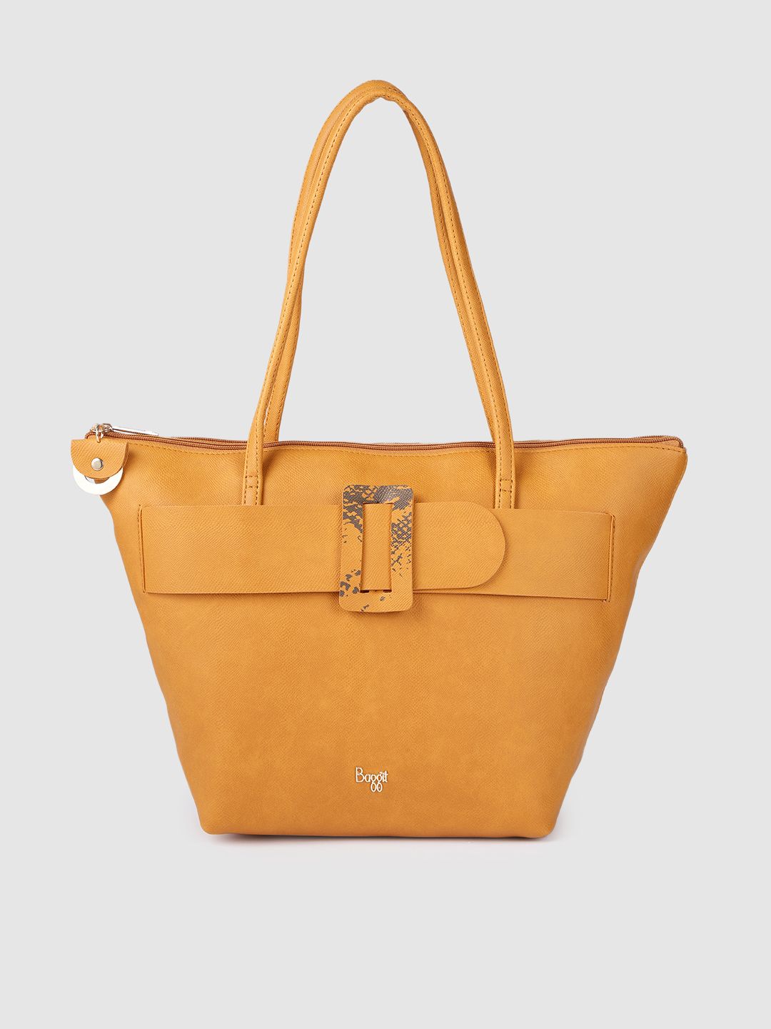 Baggit Women Yellow Solid Structured Shoulder Bag Price in India