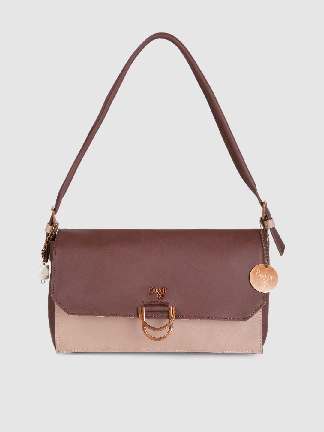 Baggit Women Brown & Beige Colourblocked Shoulder Bag Price in India