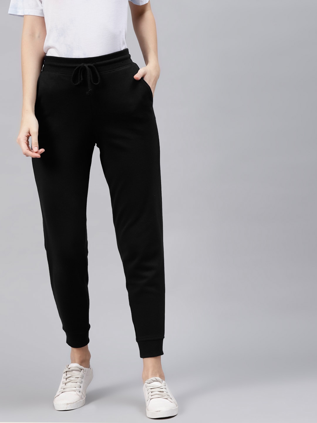 Marks & Spencer Women Black Joggers Track Pants Price in India