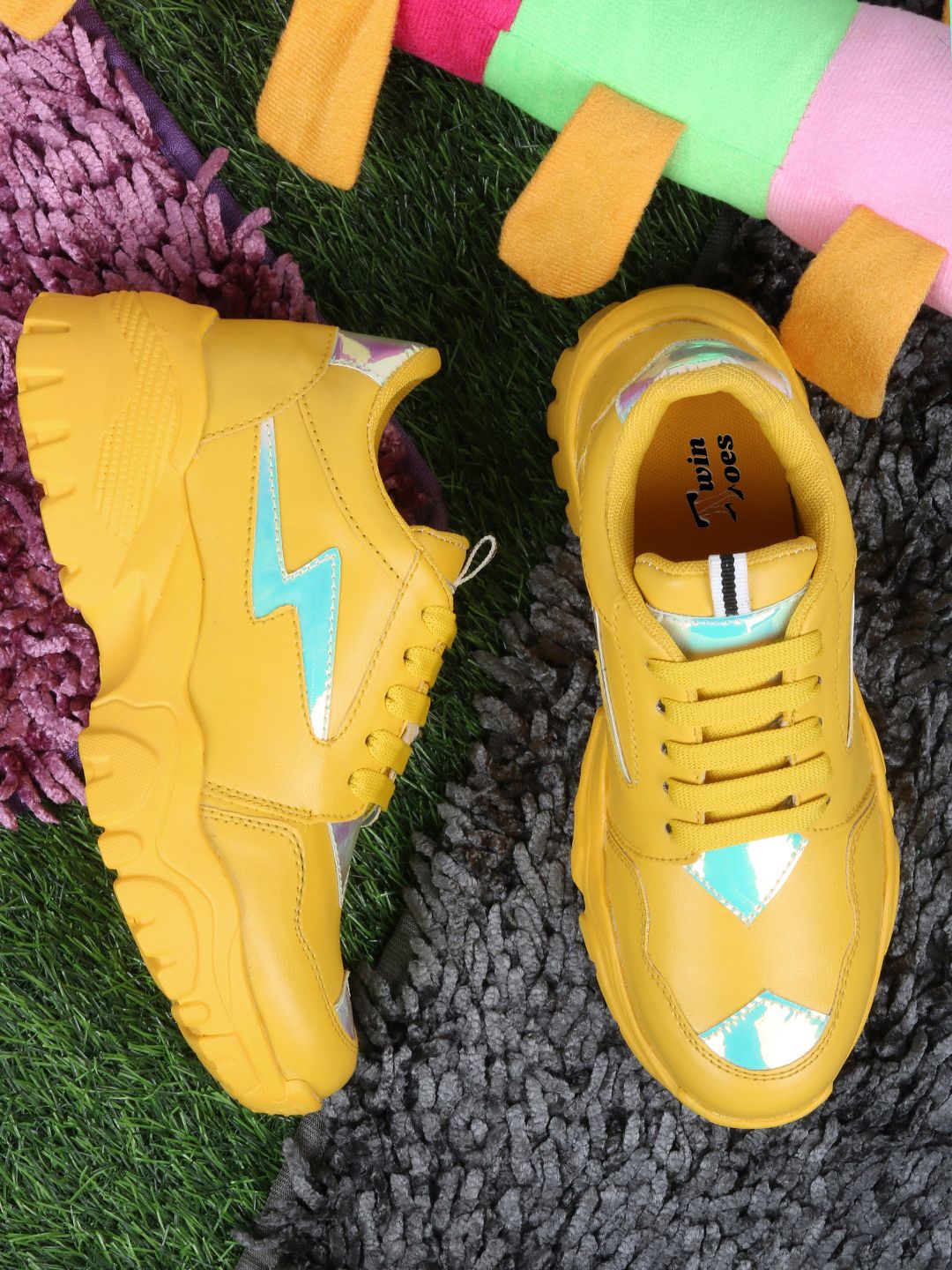 TWIN TOES Women Yellow Sneakers Price in India