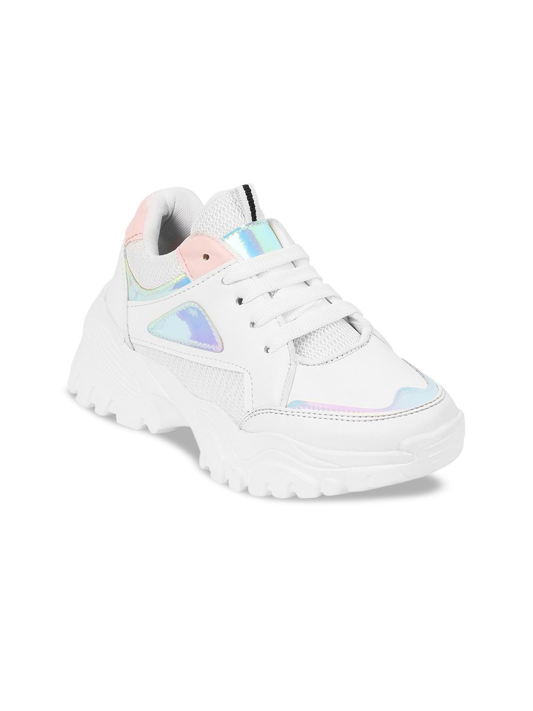 TWIN TOES Women White Colourblocked Sneakers Price in India
