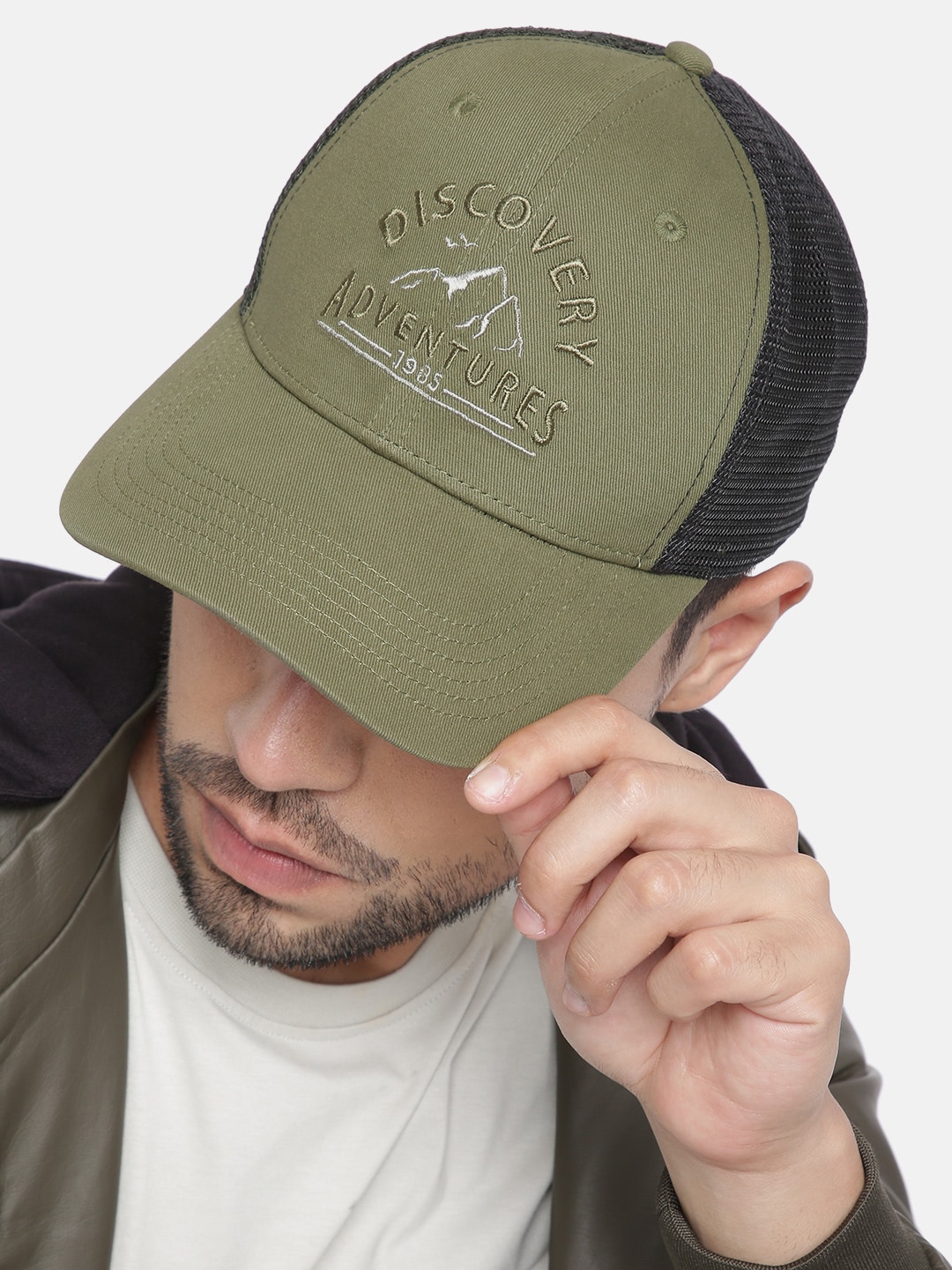 Roadster Unisex Olive Green Discovery Snapback Cap Price in India
