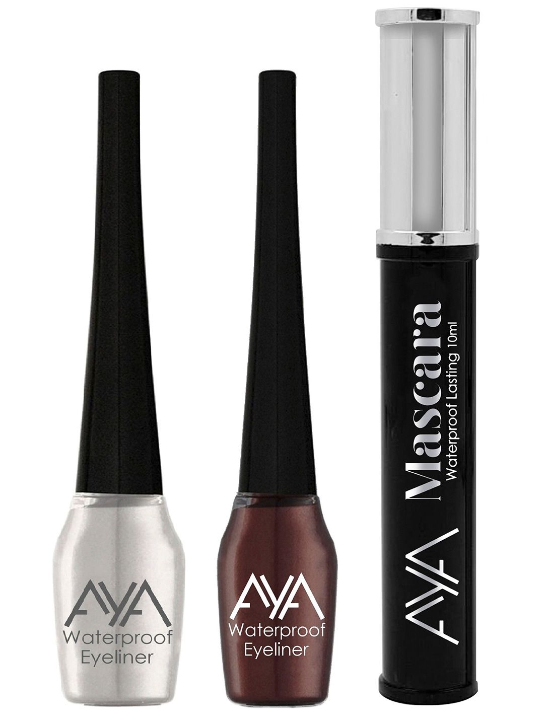 AYA Set of 2 Waterproof Liquid Eyeliner & Black Mascara Price in India