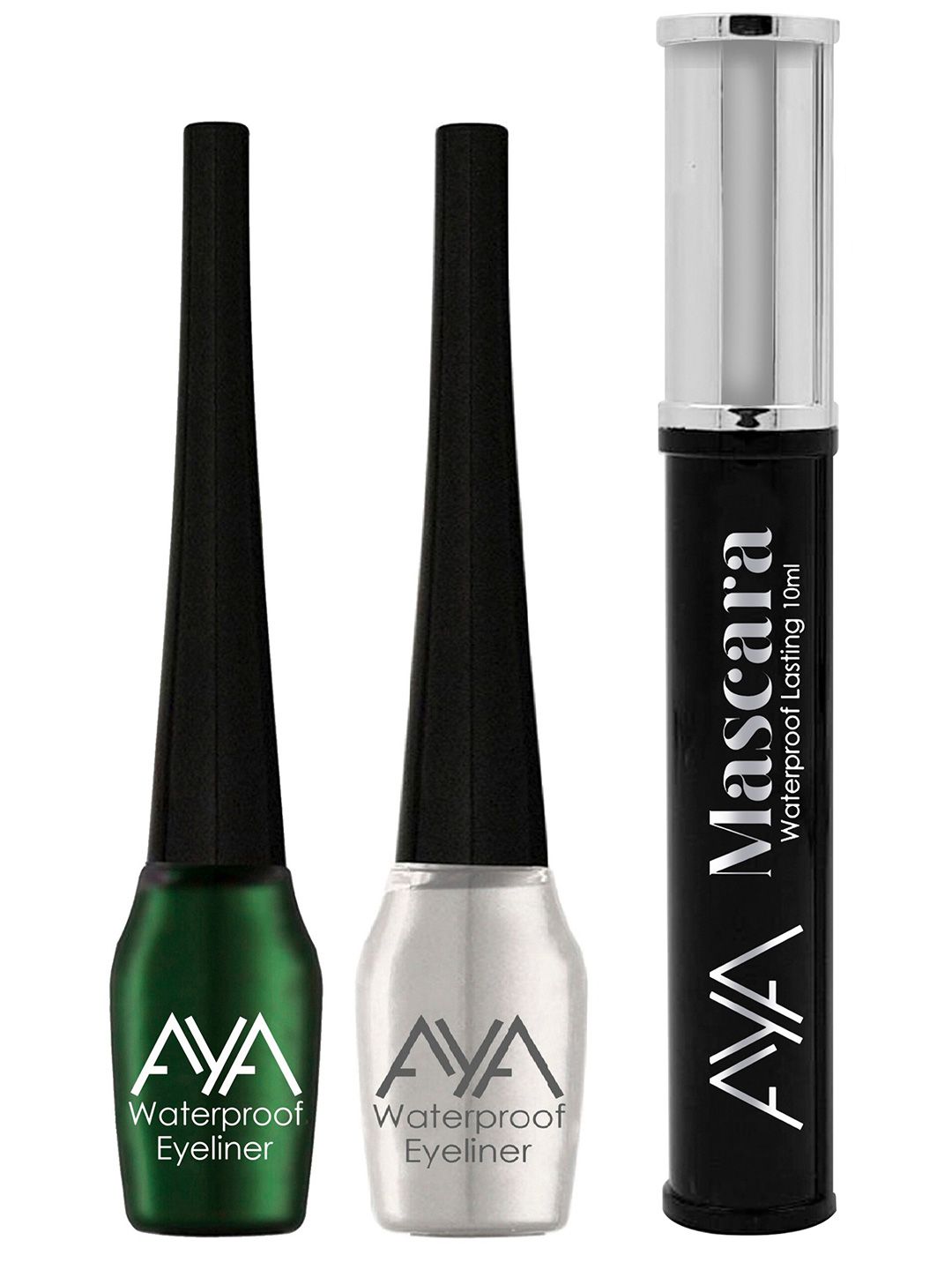 AYA Set Of 2 Waterproof Liquid Eyeliner With Black Mascara Price in India