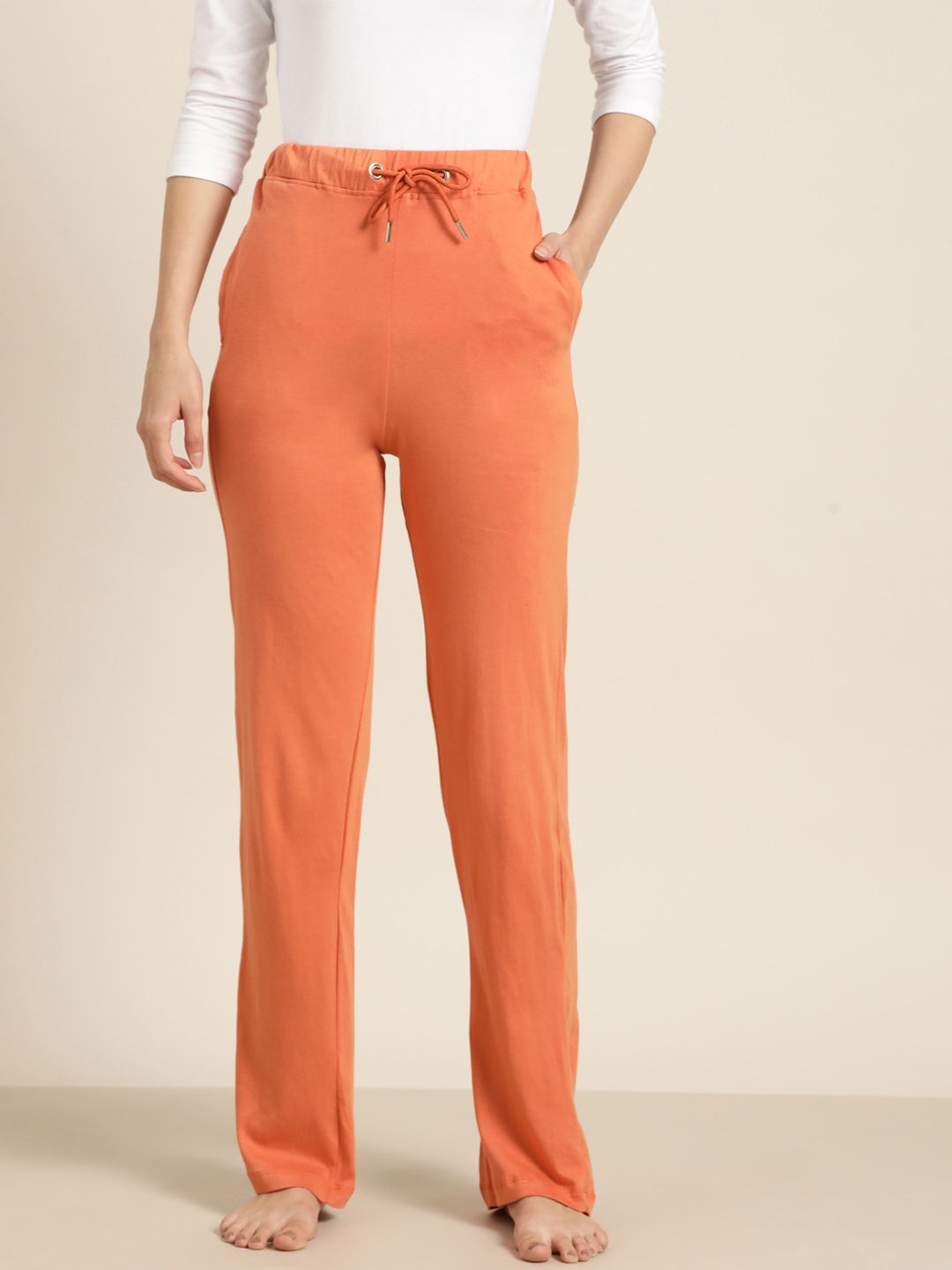 ether Women Coral Solid Track Pants Price in India