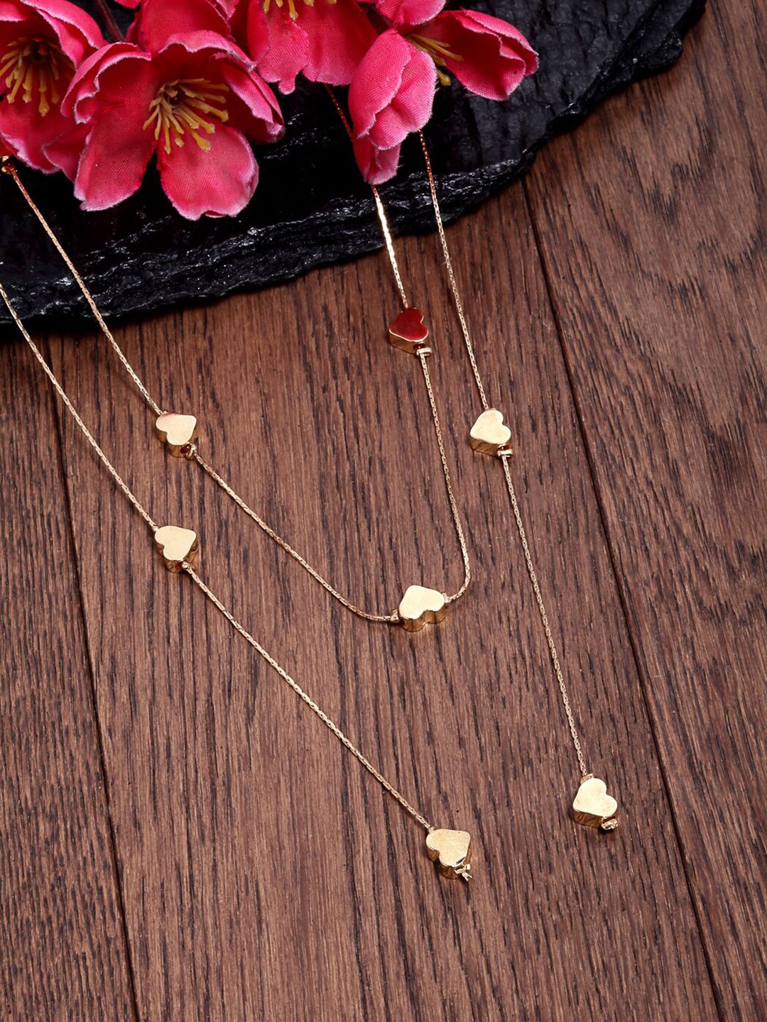 Ferosh Gold-Toned Minimal Layered Open-Necklace Price in India