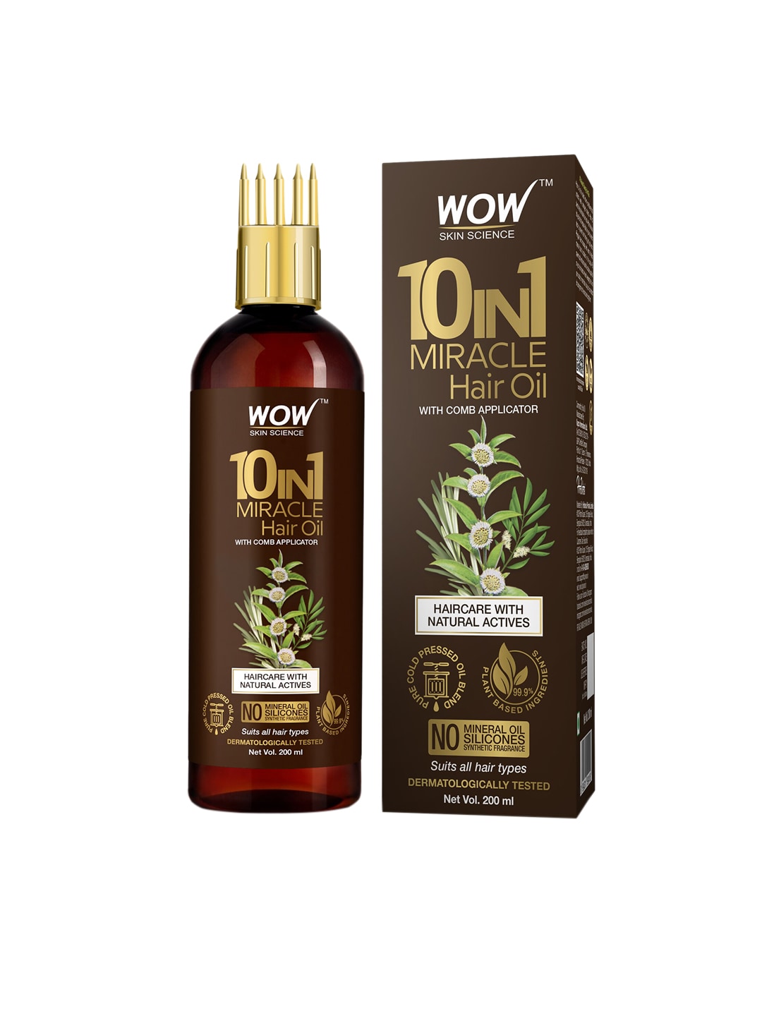 WOW SKIN SCIENCE 10 in 1 Miracle Hair Oil with Comb Applicator - 200 ml Price in India