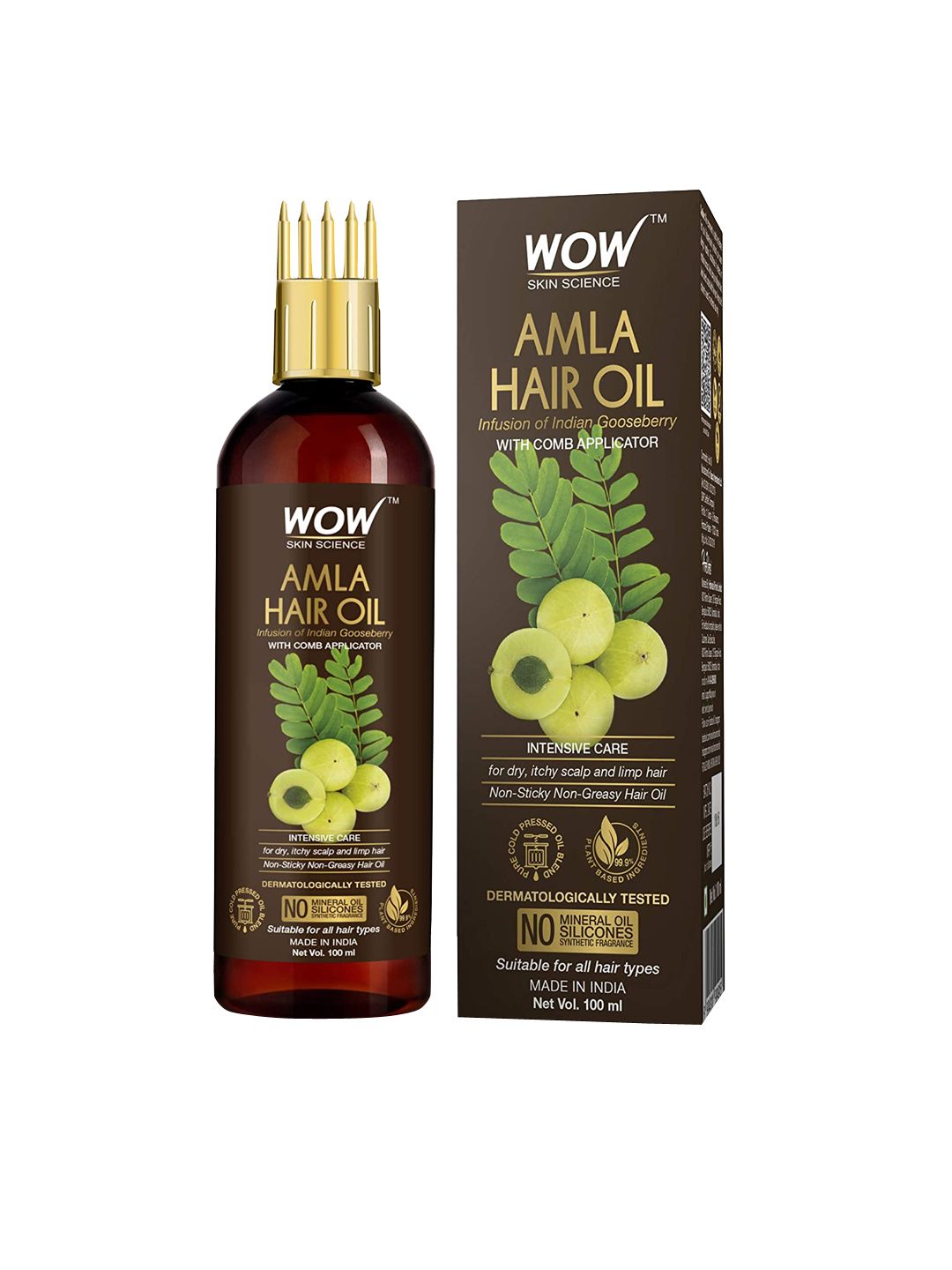 WOW SKIN SCIENCE Amla Hair Oil with Comb Applicator-100ml Price in India