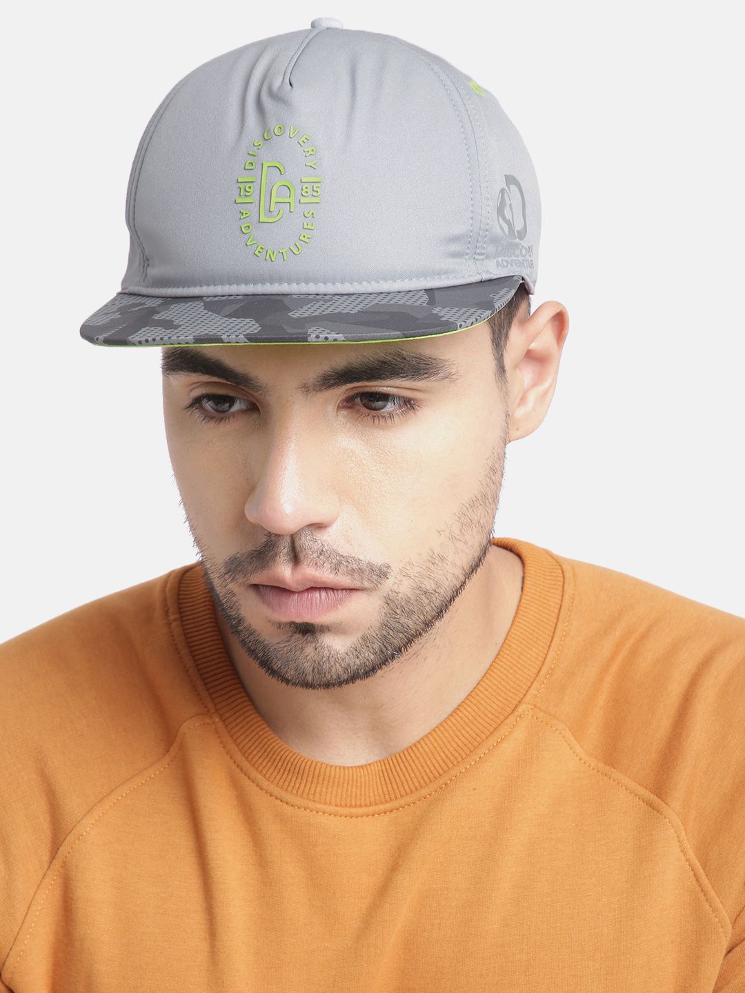 Roadster Unisex Grey Printed Discovery Snapback Cap Price in India