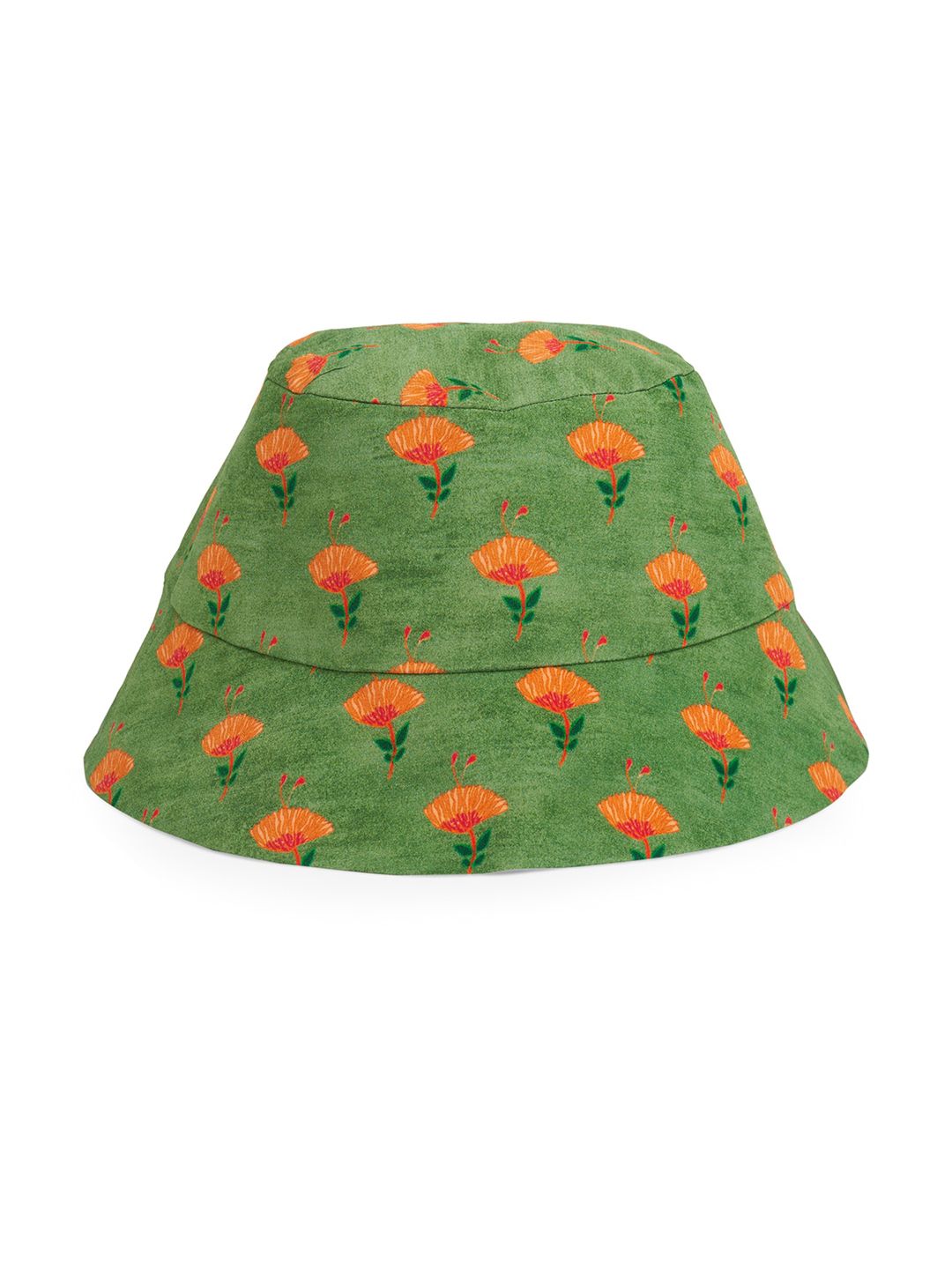 Masaba Women Green & Orange Printed Bucket Hat Price in India