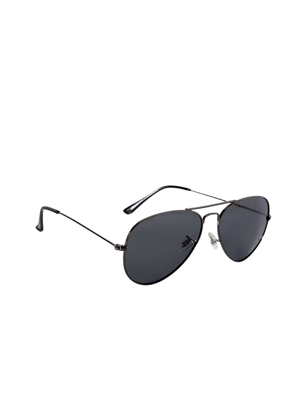 GIO COLLECTION Unisex Grey Lens & Gunmetal-Toned Aviator Sunglasses with UV Protected Lens Price in India