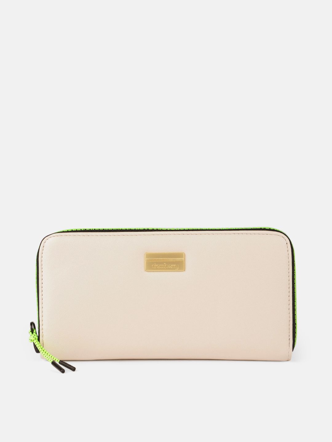 DressBerry Women Off White PU Zip Around Wallet Price in India