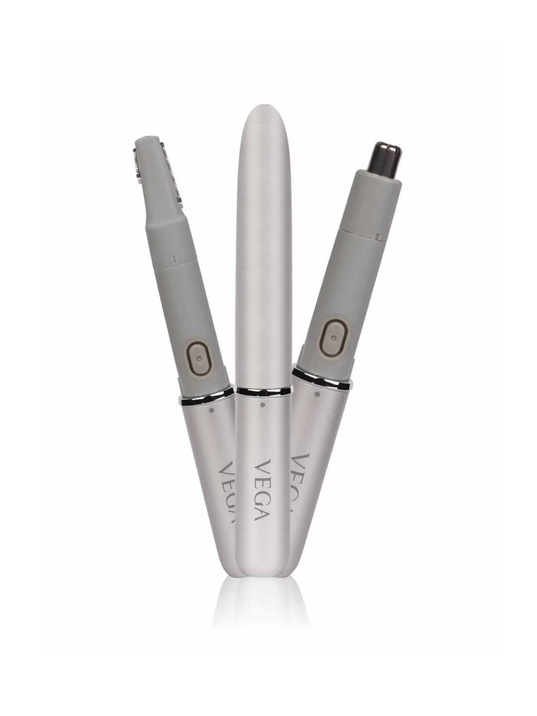 VEGA Unisex VHBT-02 Ezy 2-In-1 Water Resistant Face - Body & Nose Trimmer - Silver-Toned Price in India