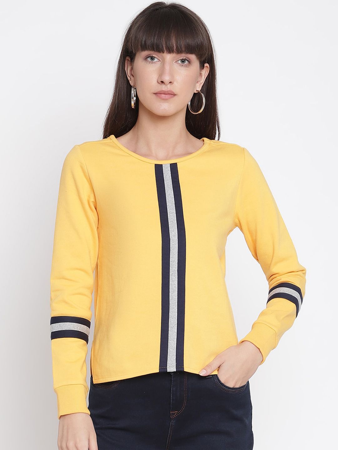 The Vanca Women Yellow Sweatshirt Price in India