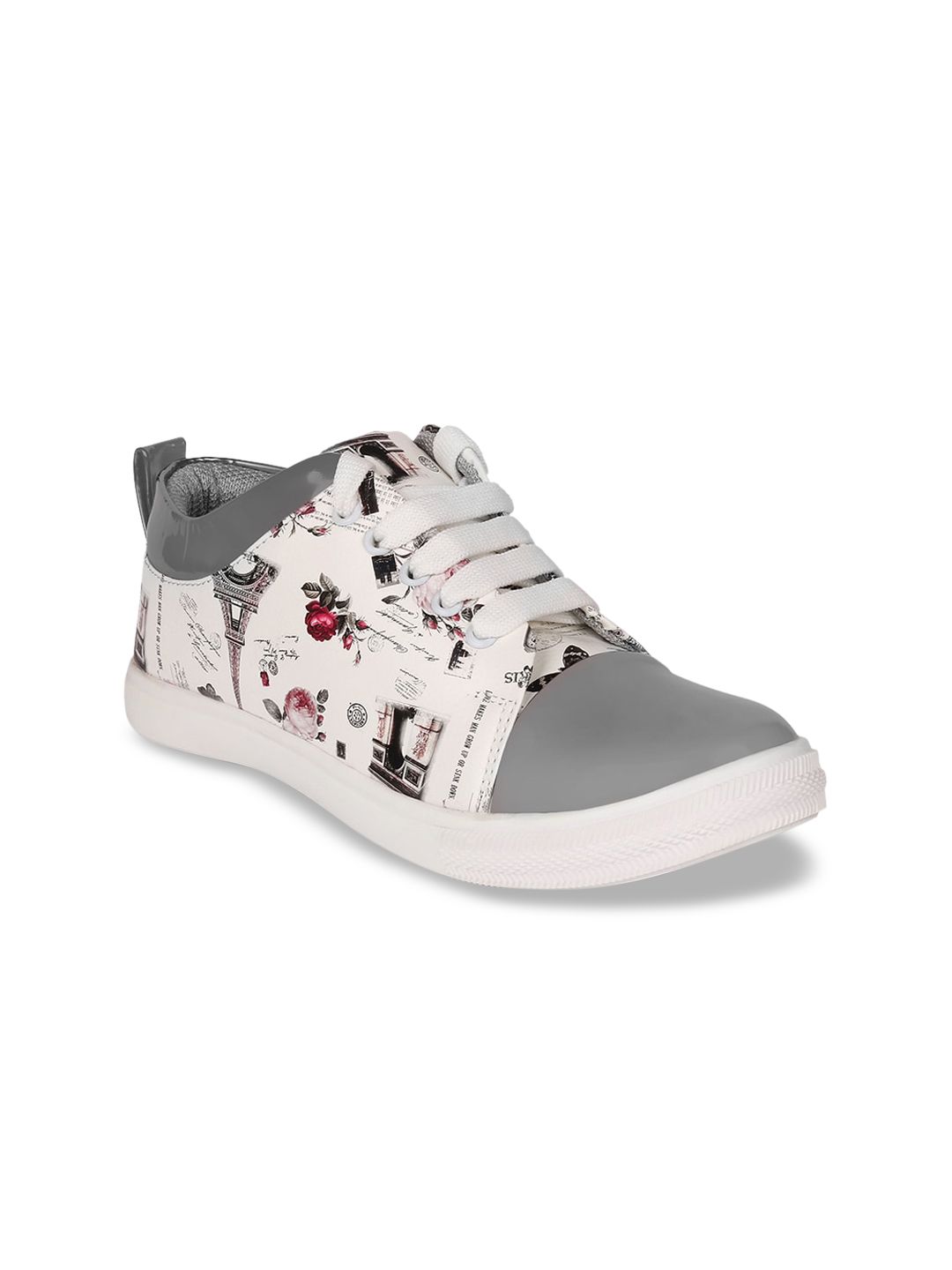 Longwalk Women White Printed Sneakers Price in India