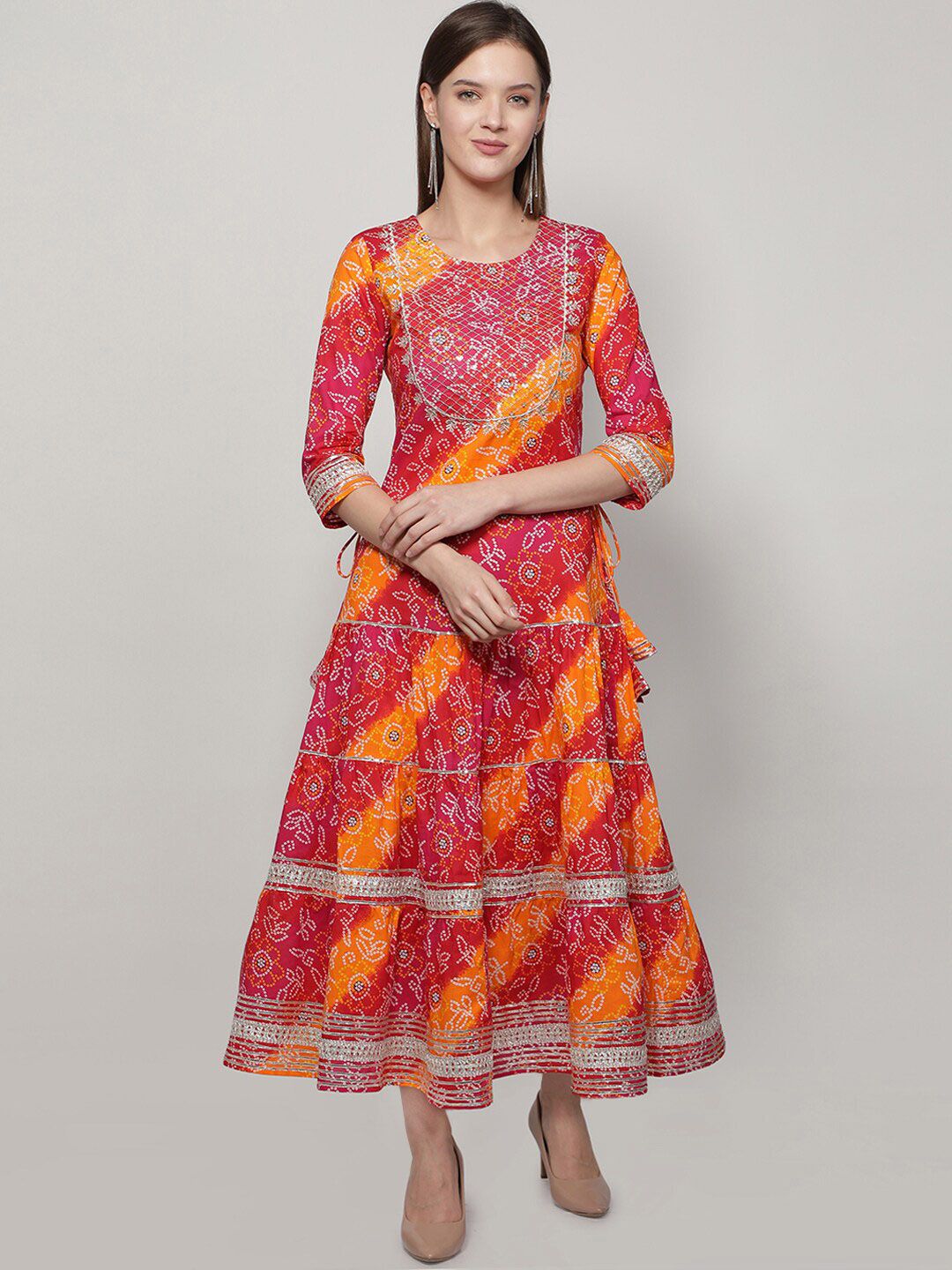 Dipsha Women Multicoloured Bandhej Printed Dress