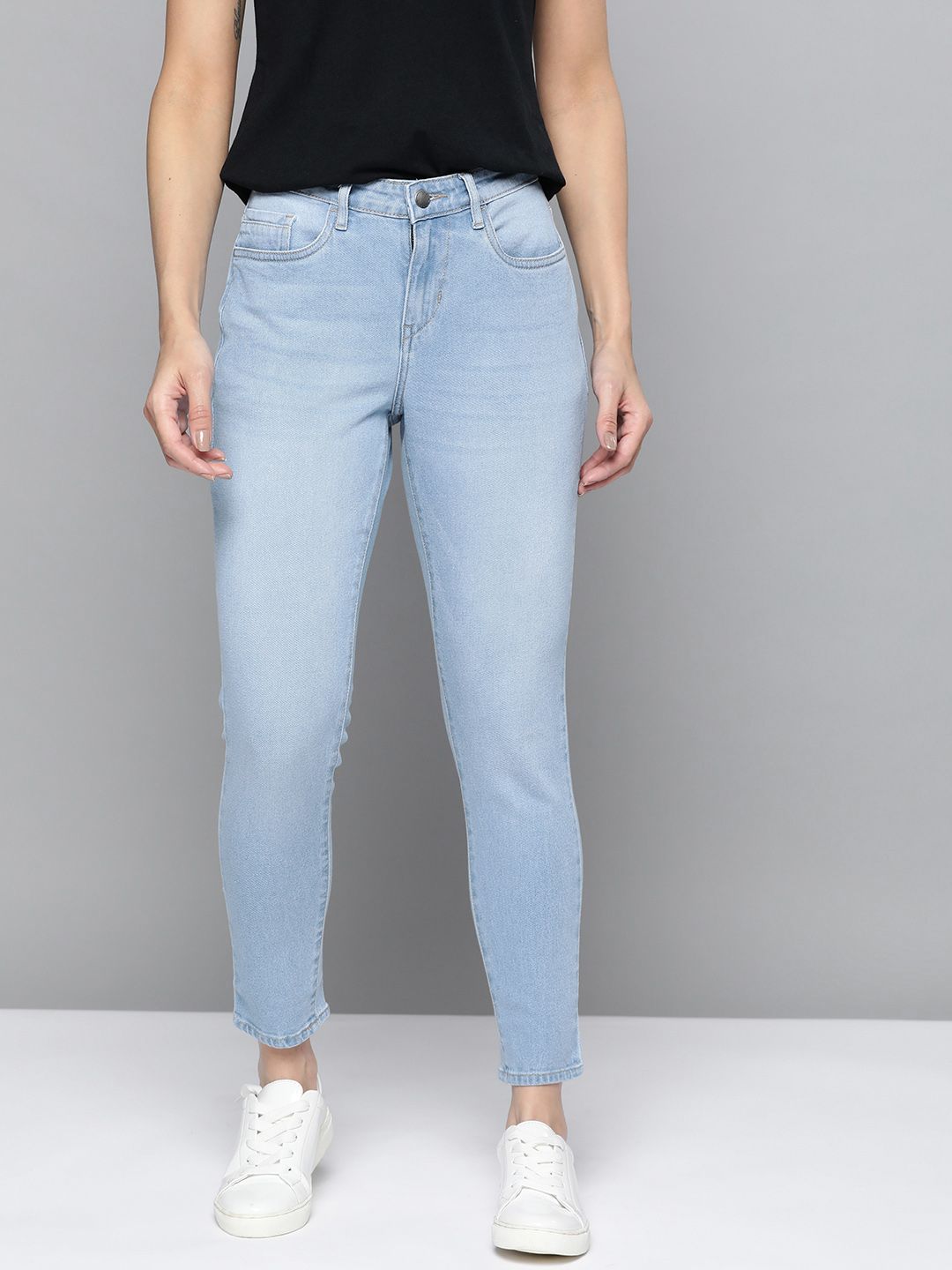 Mast & Harbour Women Blue Skinny Fit Light Fade Stretchable Jeans Price in India