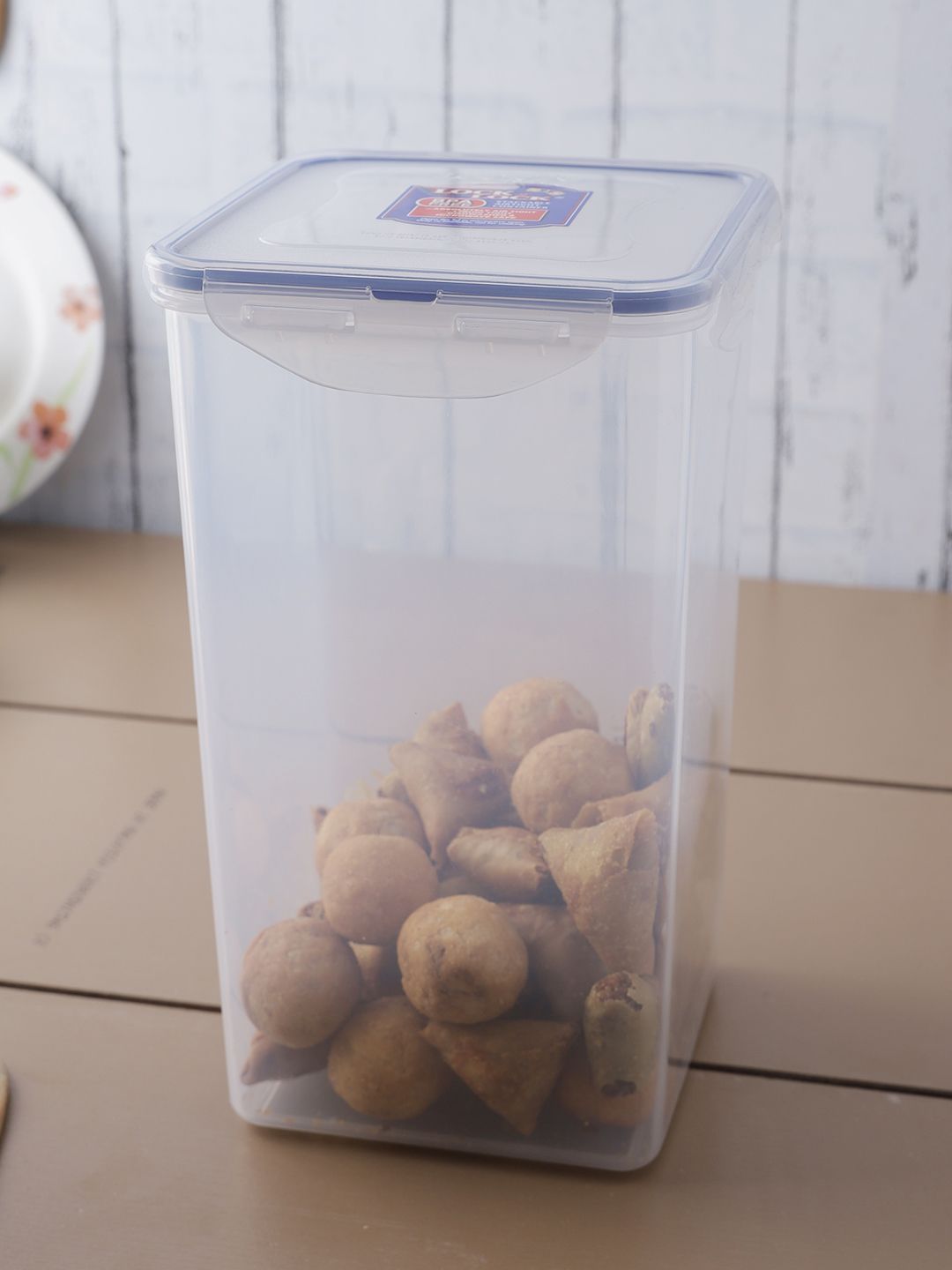 Lock & Lock Transparent & Blue Solid Airtight Food Storage Container With Lid Price in India