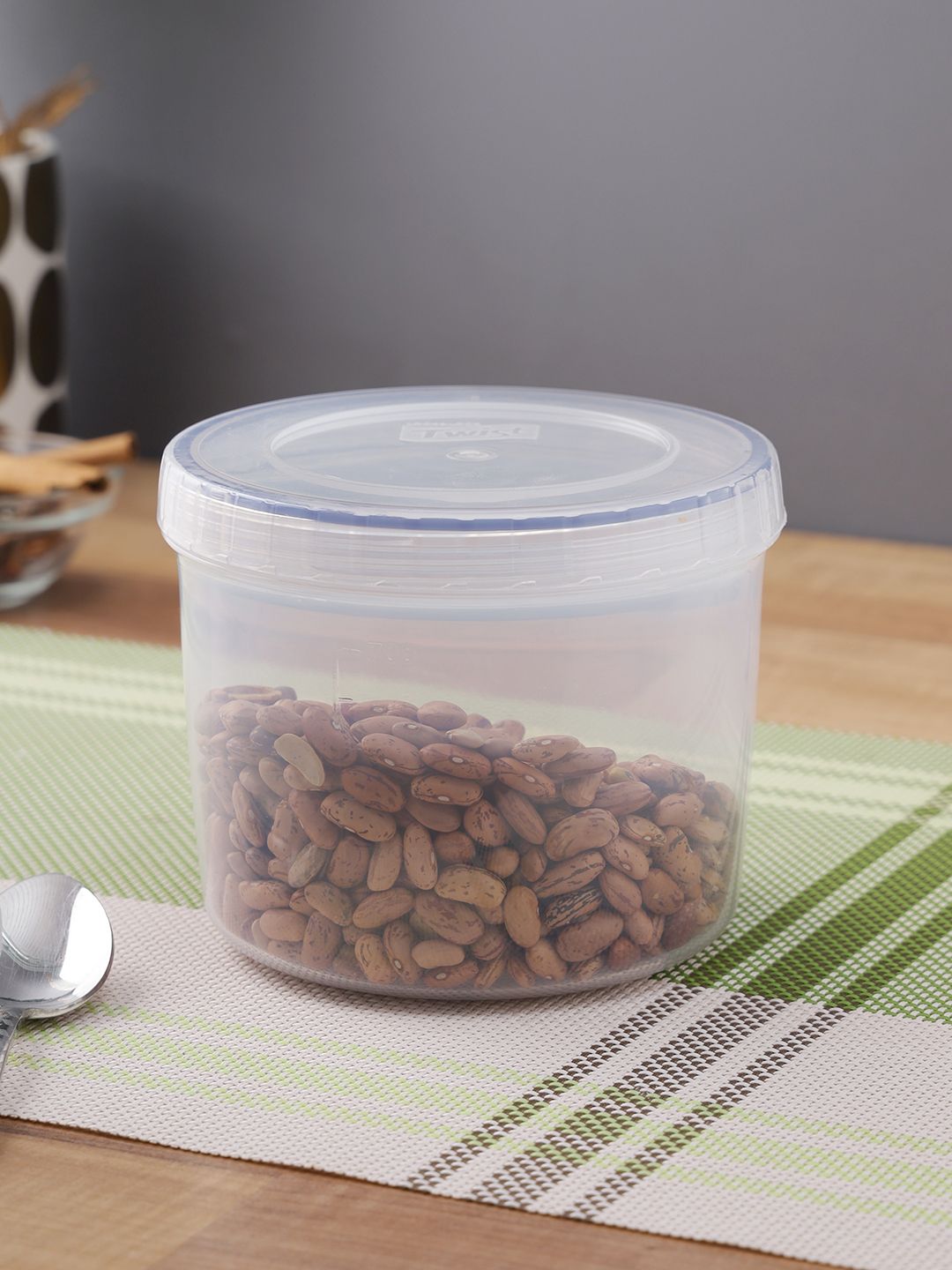 Lock & Lock Transparent & Blue Solid Round Air-Tight Food Container Price in India