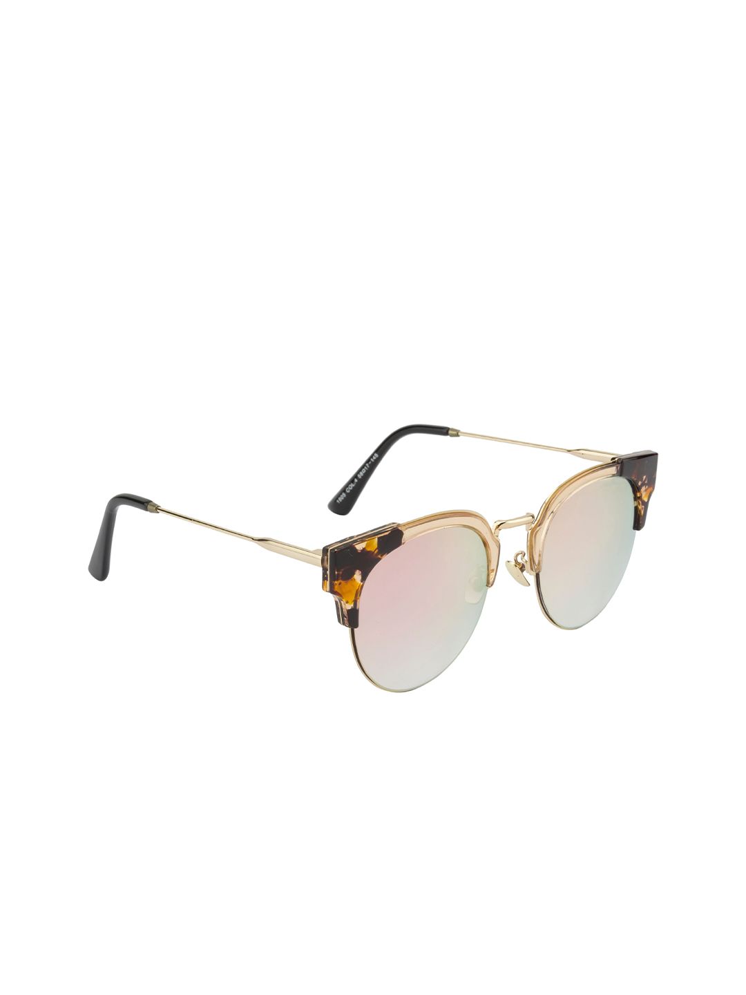 Gold Berg Women Mirrored Lens & Brown Browline Sunglasses with UV Protected Lens Price in India