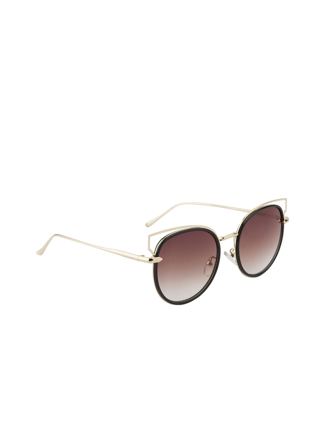 Gold Berg Women Brown Lens & Gold-Toned Cateye Sunglasses with UV Protected Lens Price in India