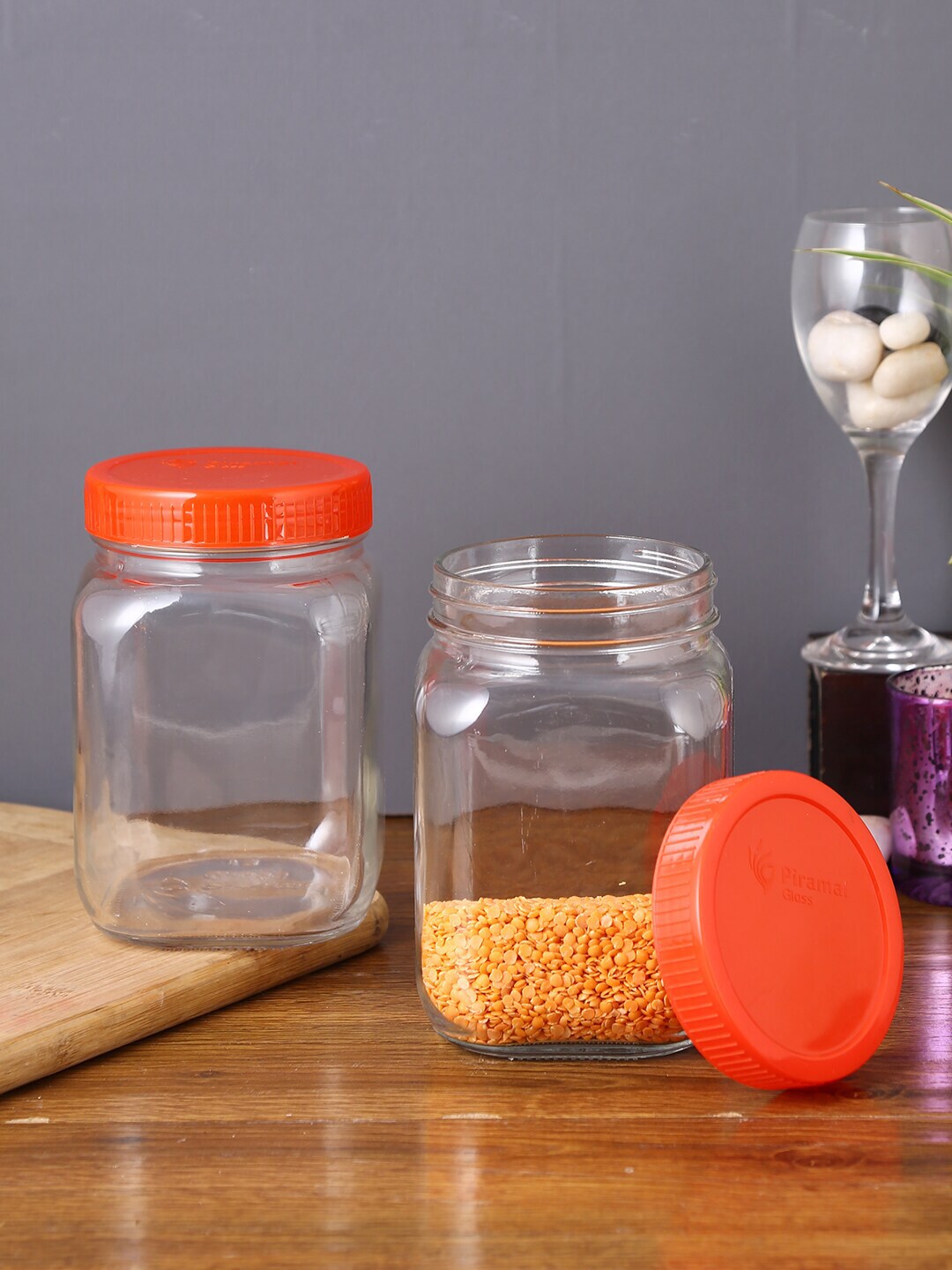 Storehaus Transaprent & Red Solid BPA Free Glass Food Container Price in India