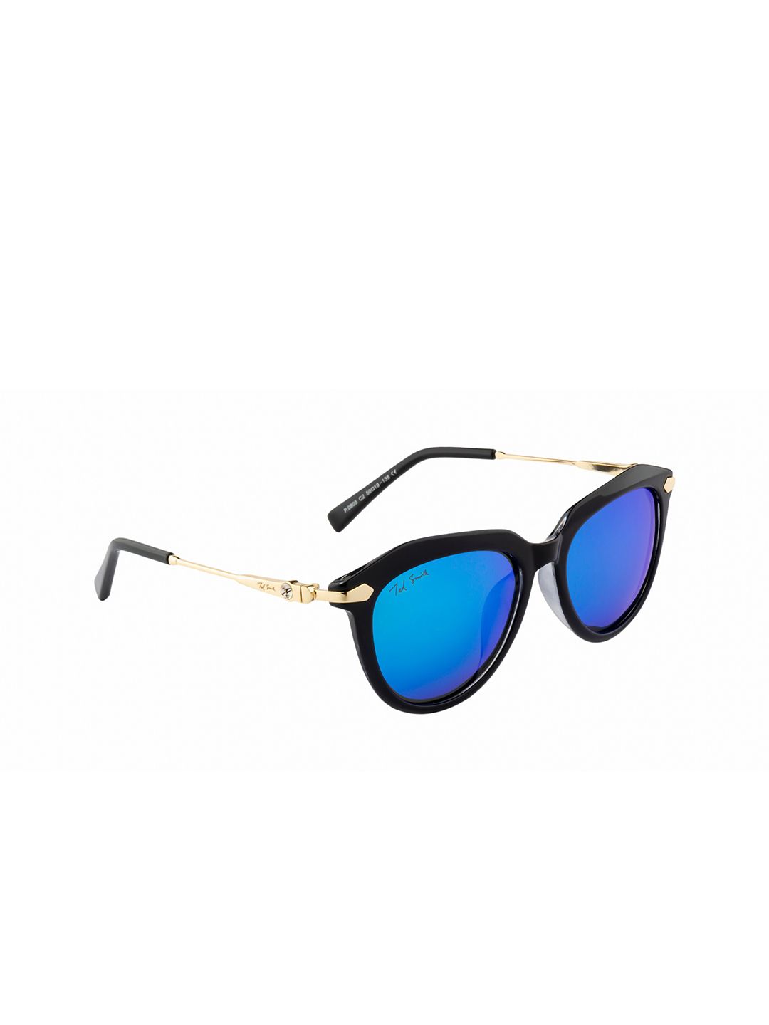 Ted Smith Women Blue Mirrored Cat Eye Sunglasses TS-JP0805_C2 Price in India