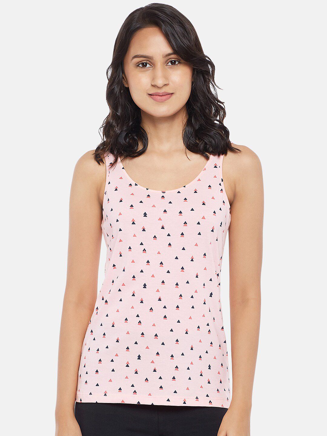 Dreamz by Pantaloons Pink Geometric Printed Sleeveless Regular Lounge tshirt Price in India