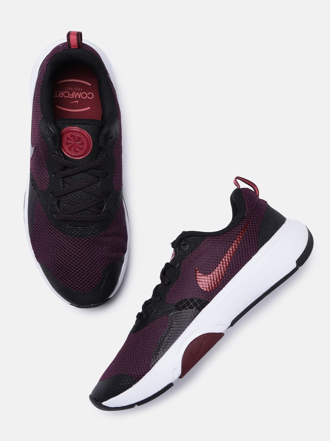 Nike Women Burgundy and Black City Rep Training Shoes Price in India