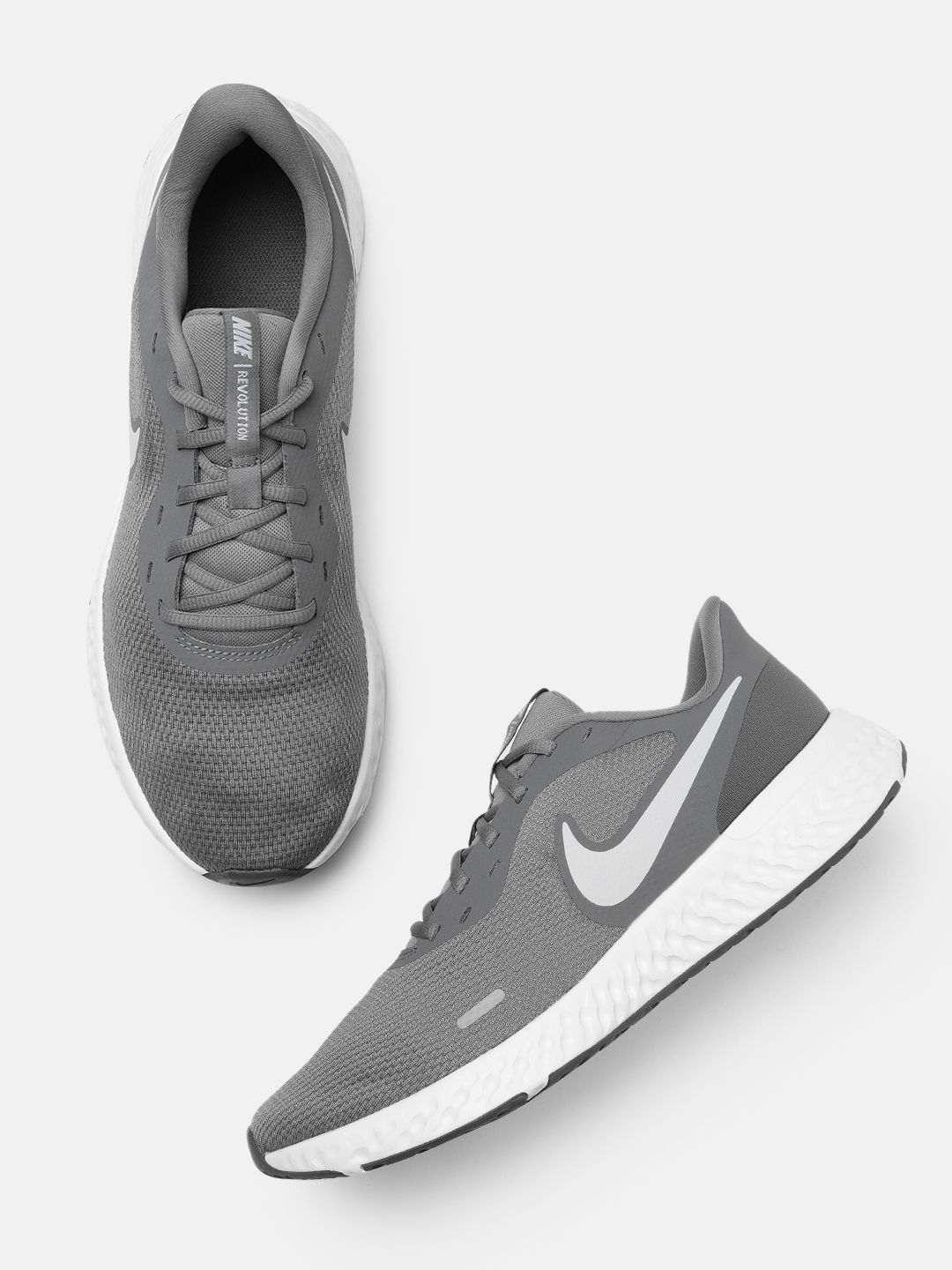 Nike Men Grey Revolution 5 Running Shoes