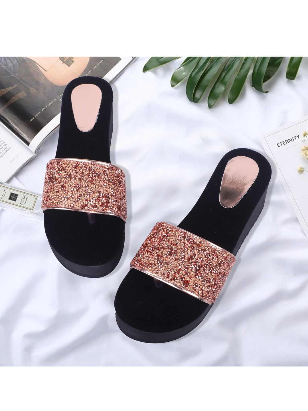 FABBMATE Pink Wedge Mules Price in India