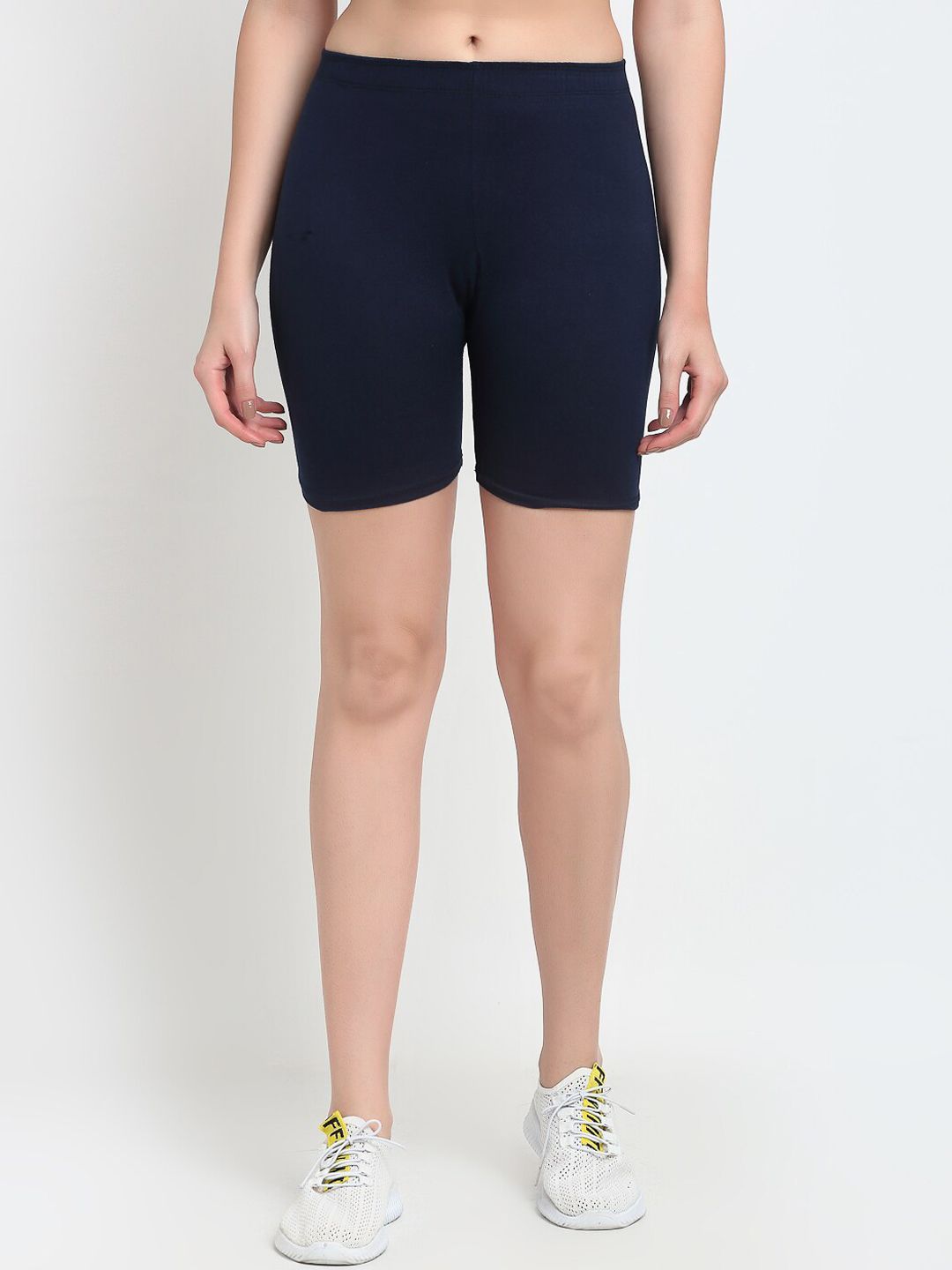 GRACIT Women Navy Blue Biker Shorts Price in India