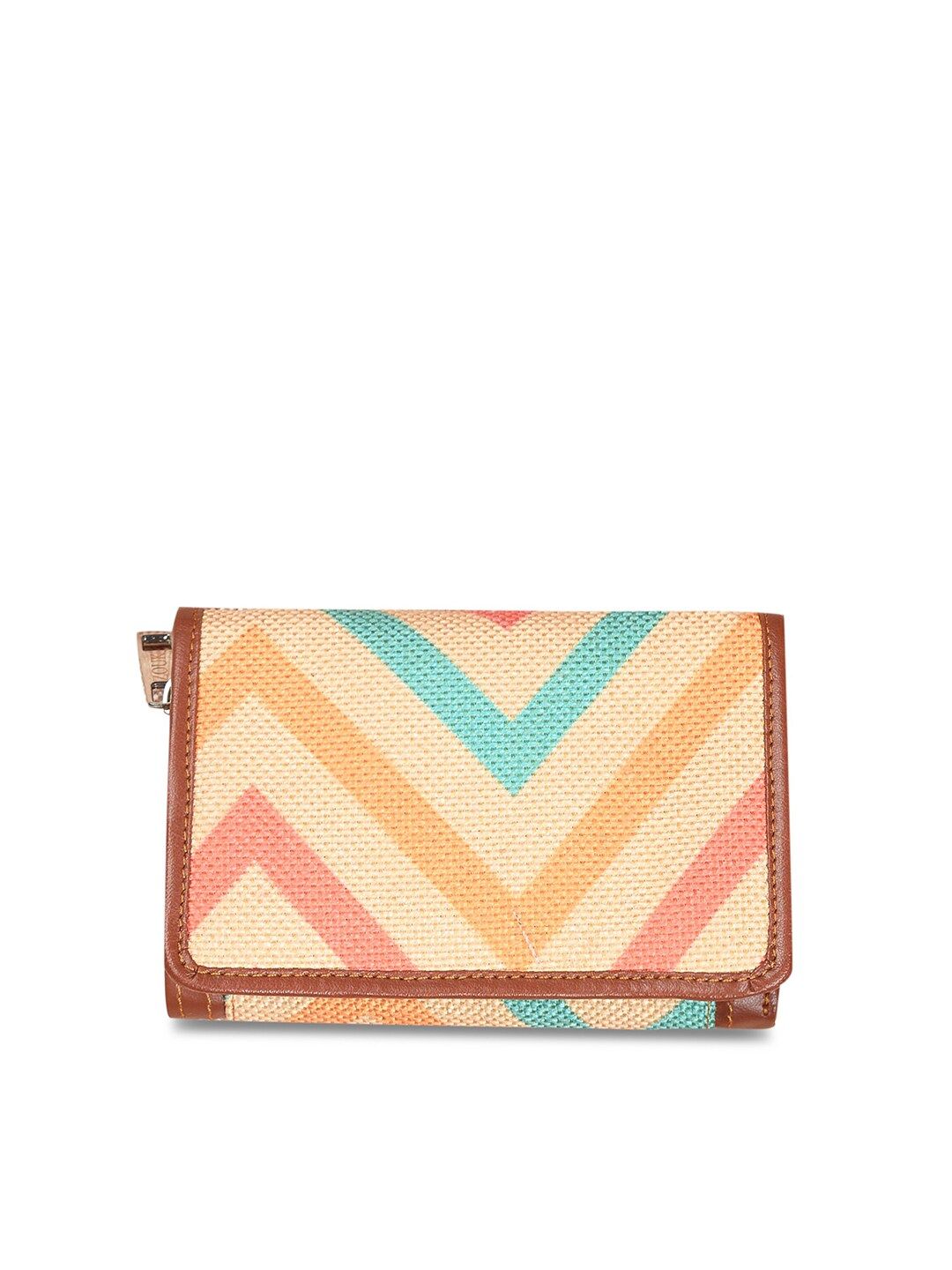 ZOUK Women Multicoloured Geometric Printed Three Fold Wallet Price in India