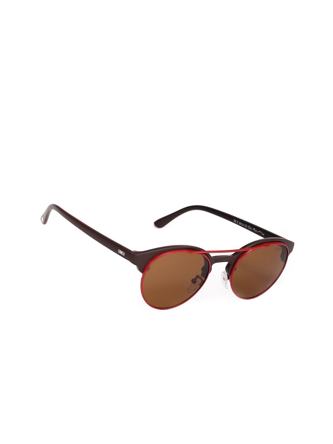 ENRICO Unisex Brown Lens & Brown Oval Sunglasses - EN E 3014 C2-Brown